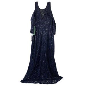 Blu Sage Women's Navy Blu Blue Elegant Gown